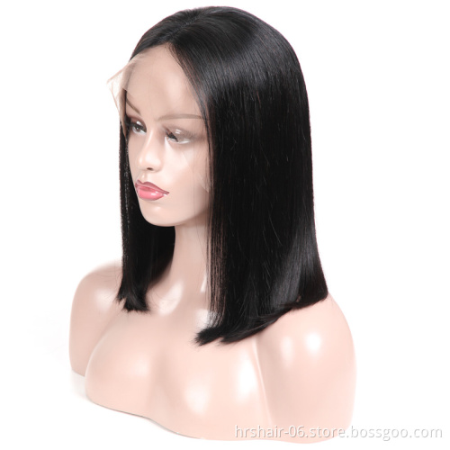 Bob Straight Hair wigs Brazilian Virgin Hair Straight Lace Front Human Hair Wigs Swiss Lace Frontal Wig